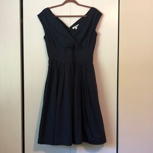 emilyandfin Navy Blue Florence Fit and Flare Dress.